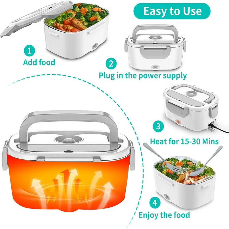 1.5L Portable Heating Box 60W Electric Lunch Box Food Heater Fast Heating Lunch Case