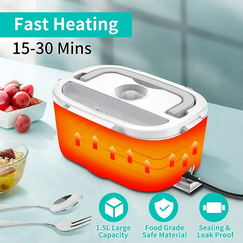 1.5L Portable Heating Box 60W Electric Lunch Box Food Heater Fast Heating Lunch Case